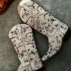 Bronze glitter cutout Cowboy Boots